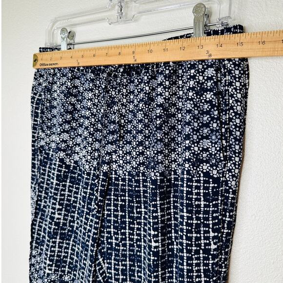 Tavik Womens Navy Ivory Polka Dot Cinch Tie Waist Banded Jogger Pant S - Picture 13 of 15
